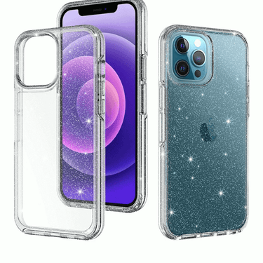 iPhone 14 Pro Max Shockproof Case Cover with Wireless Charging Support - Easy Grip, Slip-Proof, Screen & Camera Lens Guard- Shiny Clear